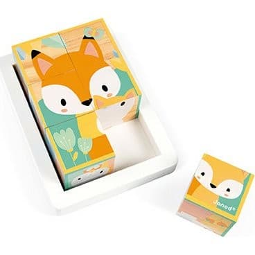 Janod Coffret 6 Cubes en bois Pure