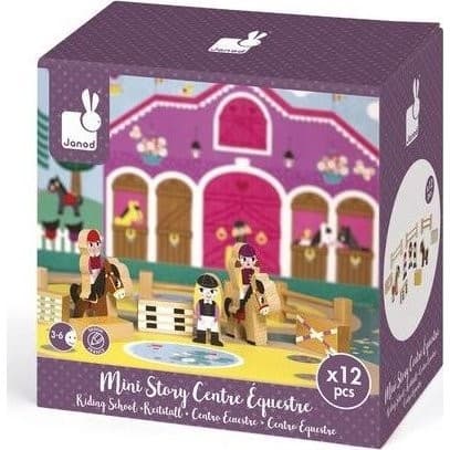 Janod Figurines en bois Mini Story Centre Equestre