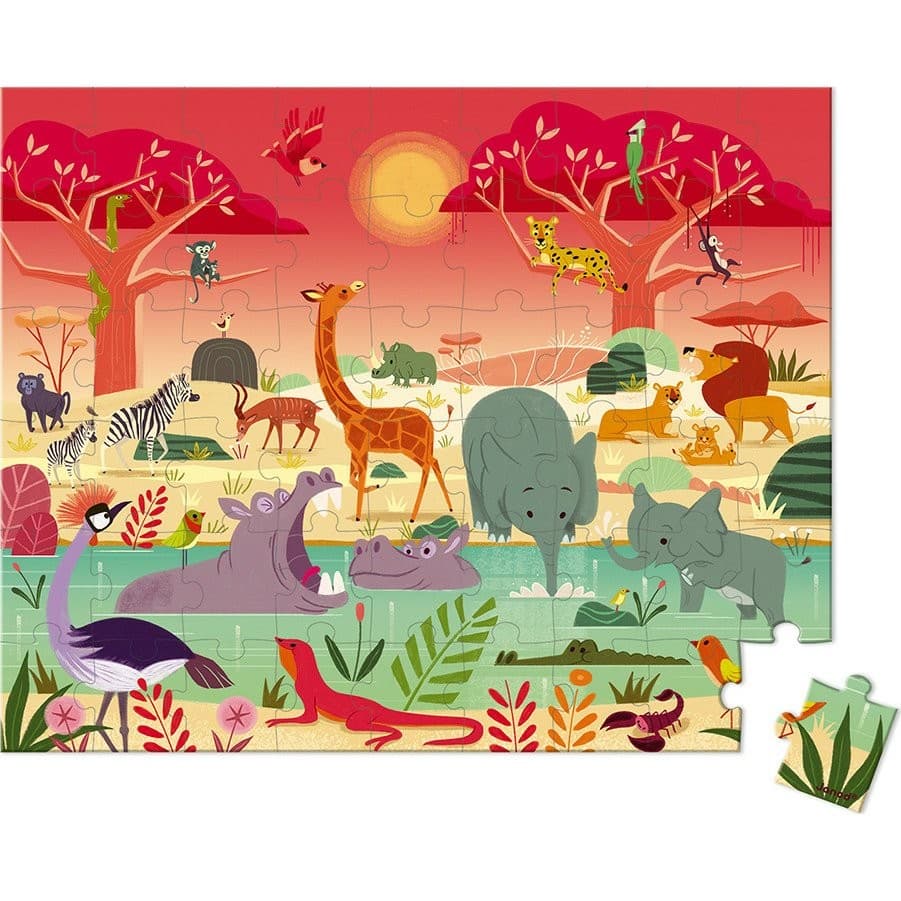 Janod Puzzle Résèrve Animalière 54 Pièces