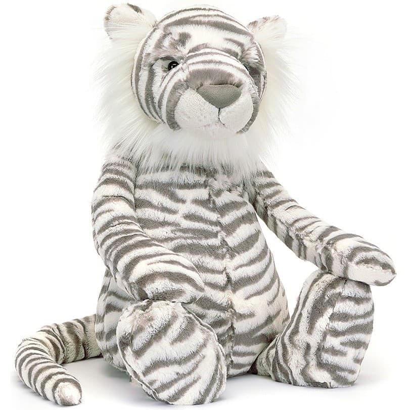 Jellycat Peluche tigre des neiges blanc bashful de