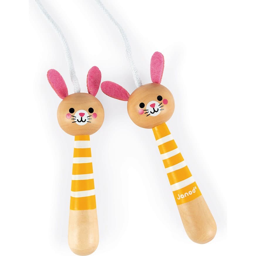 Janod Corde à Sauter Lapin Happy Garden bois