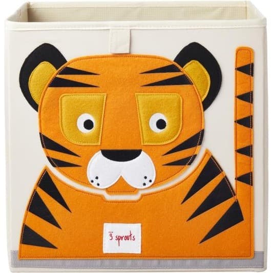 3 Sprouts Cube de rangement jouets tigre