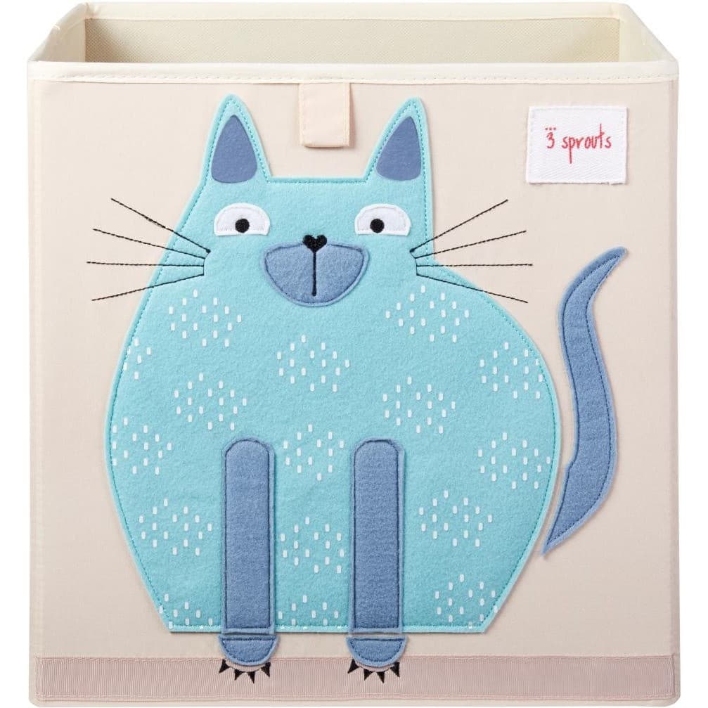 3 Sprouts Cube de rangement jouets chat