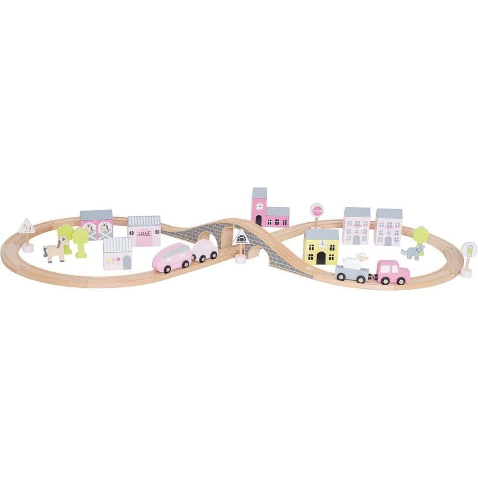 Jabadabado Coffret circuit voiture en bois rose