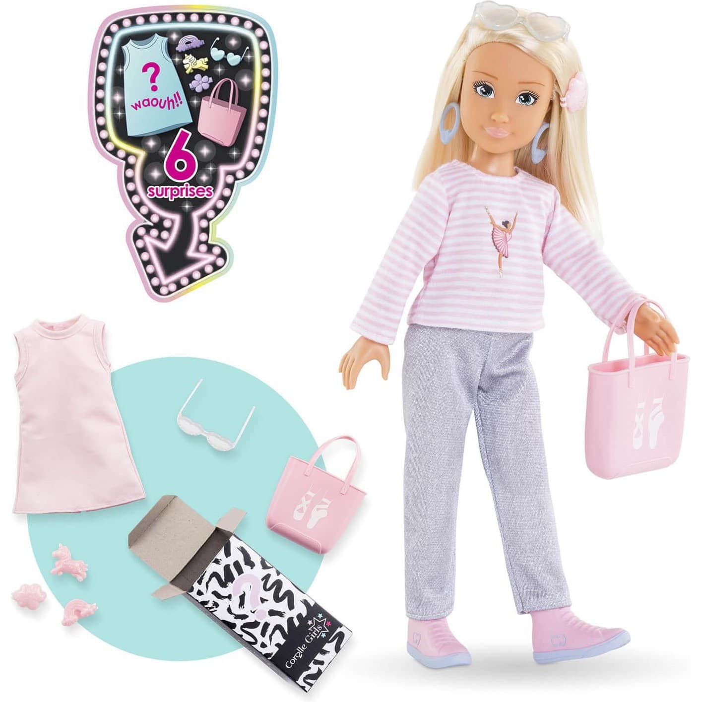 Corolle Poupée mannequin Mes Girls : Coffret Valentine Shopping