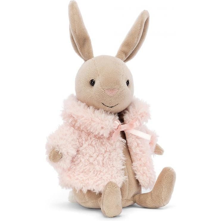 Jellycat Peluche lapin manteau rose Comfy coat de