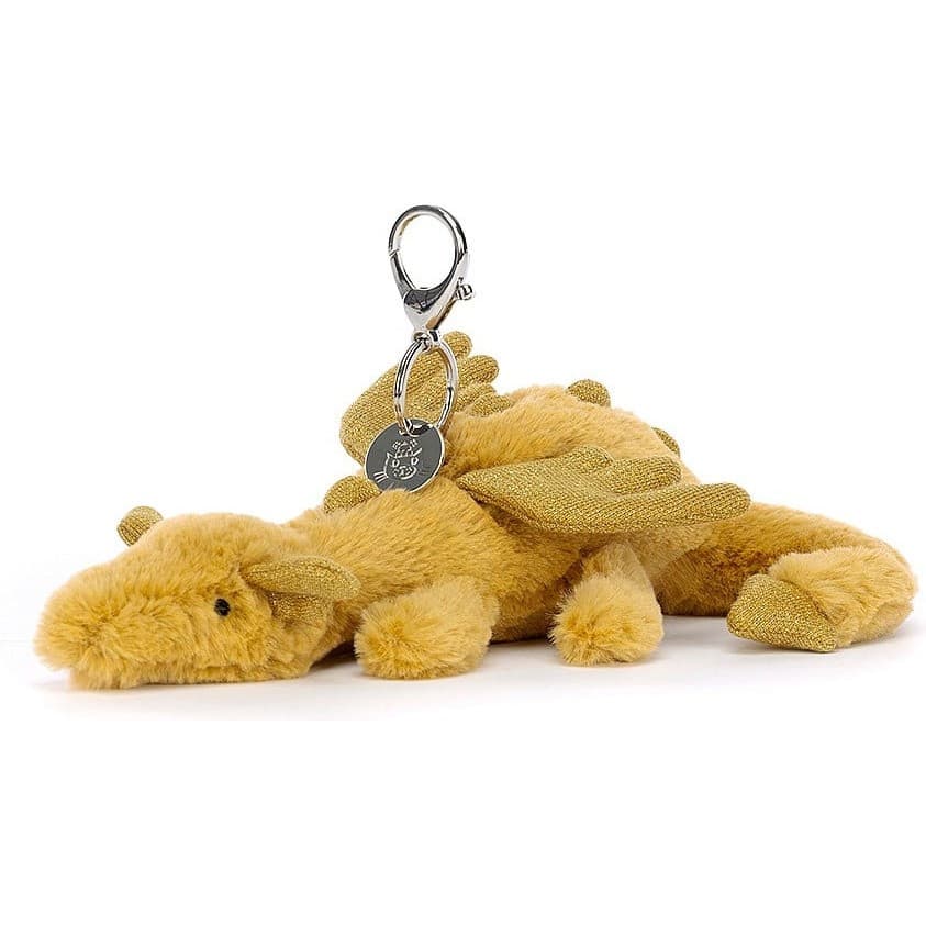 Jellycat Peluche Bijou de sac Dragon doré Golden Bag Charm