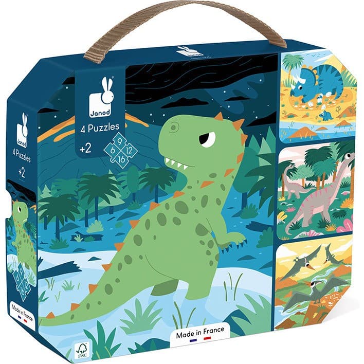 Janod Puzzles Évolutifs Dinosaures 4 puzzles