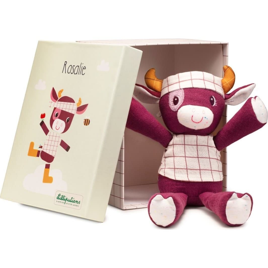 Lilliputiens Peluche câline en coton bio Rosalie la vache