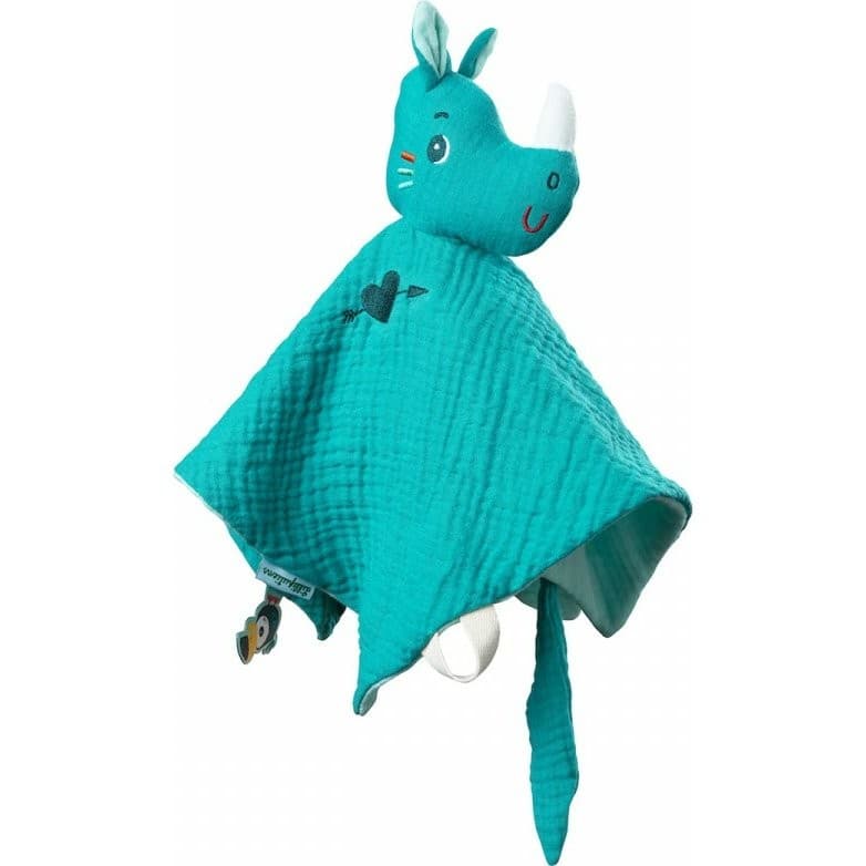 Lilliputiens Doudou lange coton bio Marius le rhinocéros