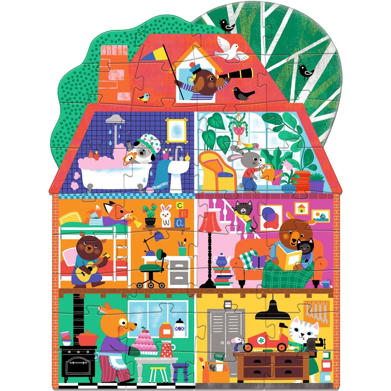 Djeco Puzzle géant La maison p'tits copains 36 pièces