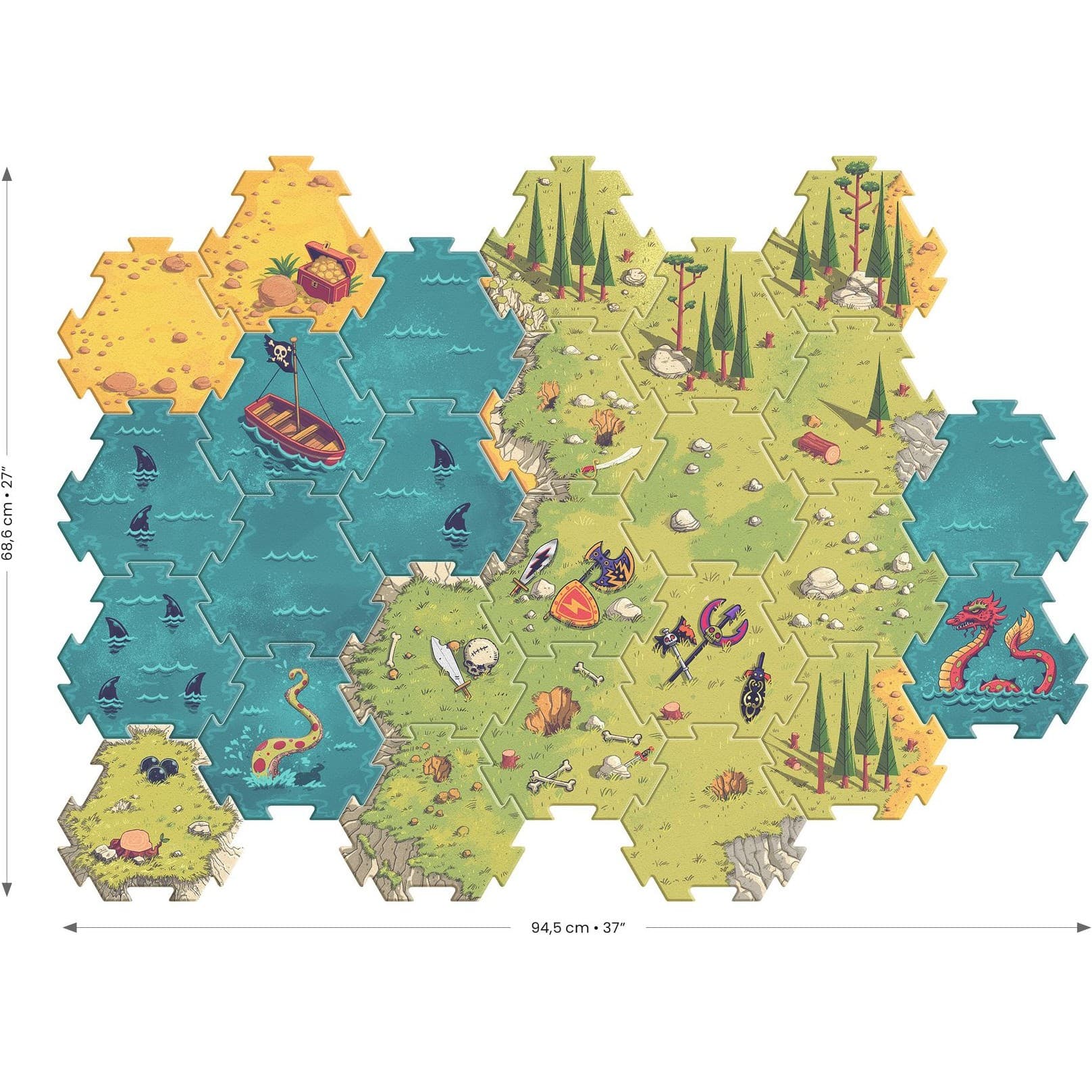 Djeco Puzzle Géant Champ de Bataille Figurine Arty Toys 30 pièces