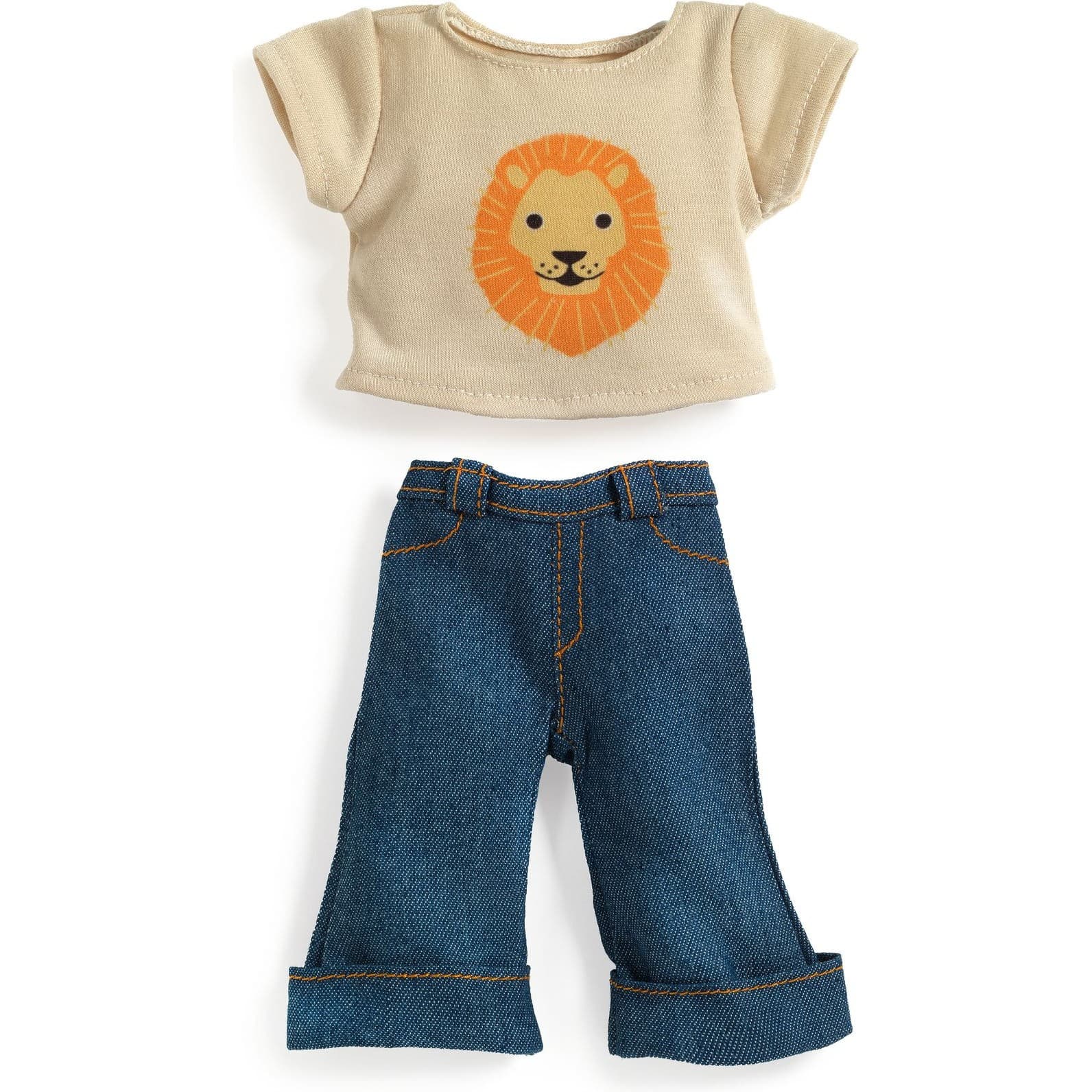 Djeco Tenue Ivory Pantalon Jean Tee Shirt Poupée Pomea