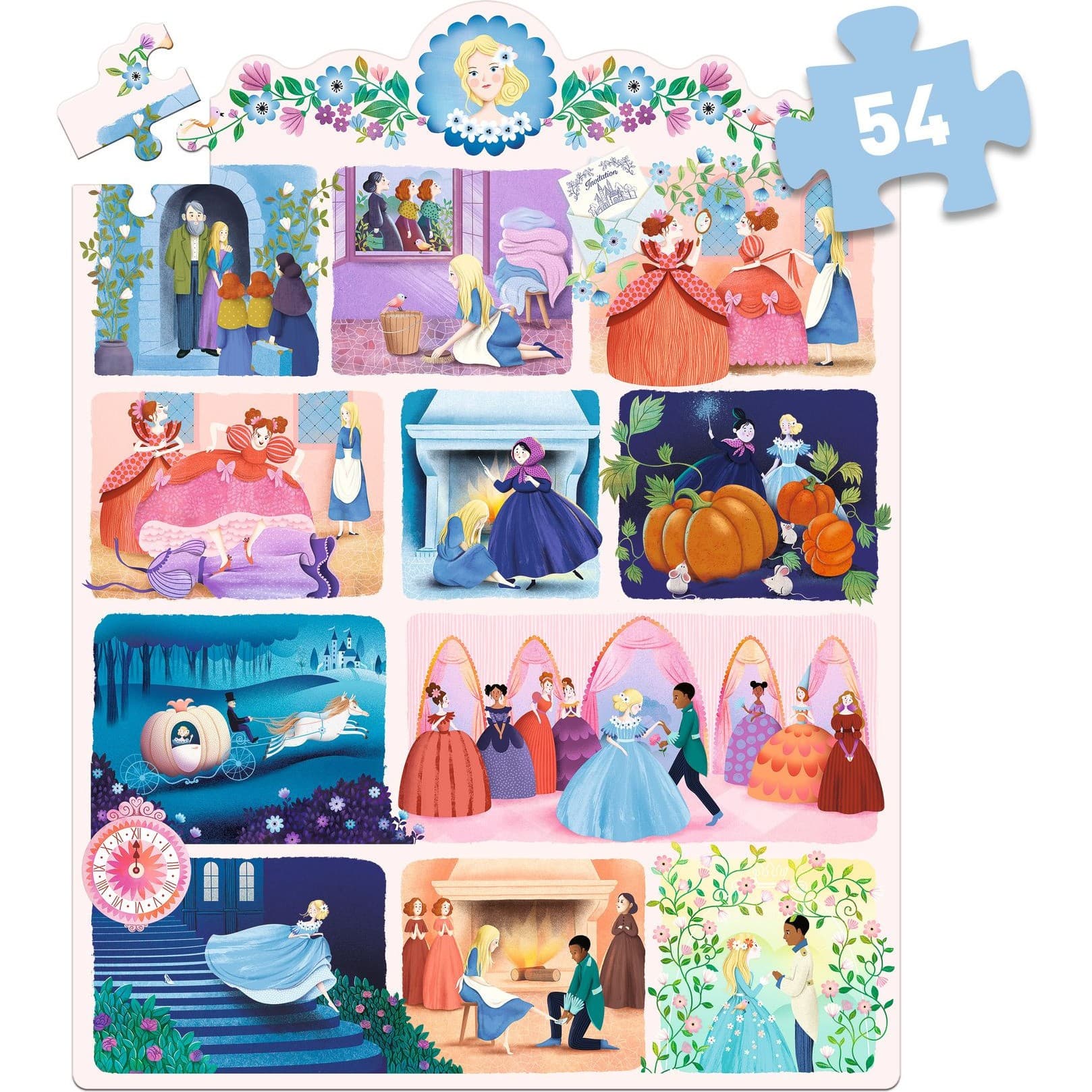 Djeco Puzzle histoire Cendrillon 54 pcs Story Puzzle