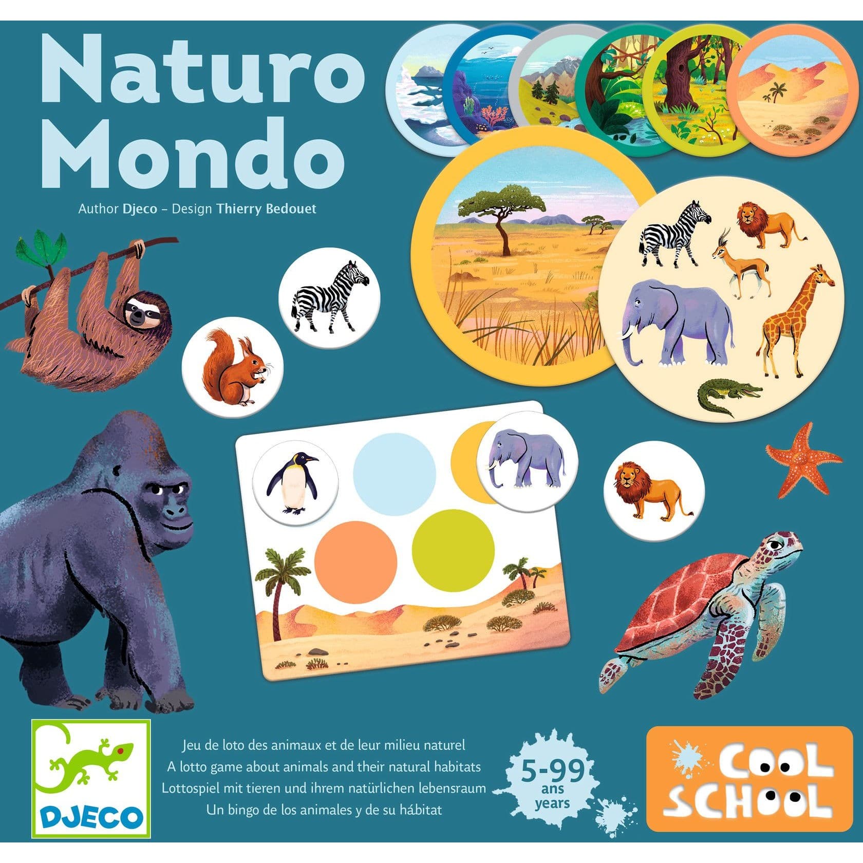Djeco Naturo Mondo Jeu animaux milieu naturel Cool School