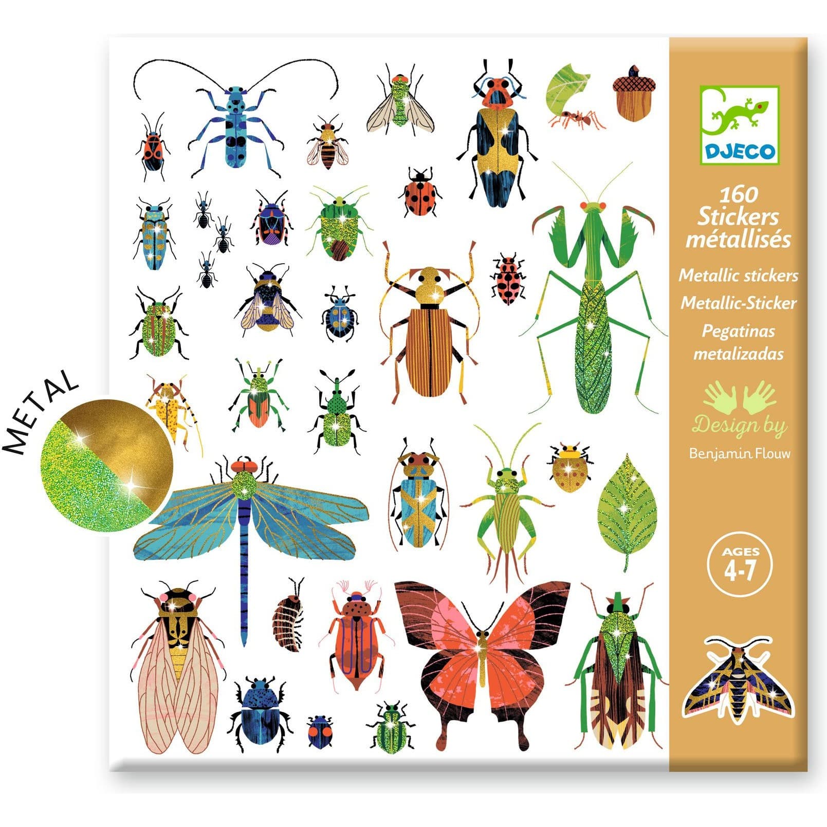 Djeco Coffret stickers Microcosmos Papillons, Insectes