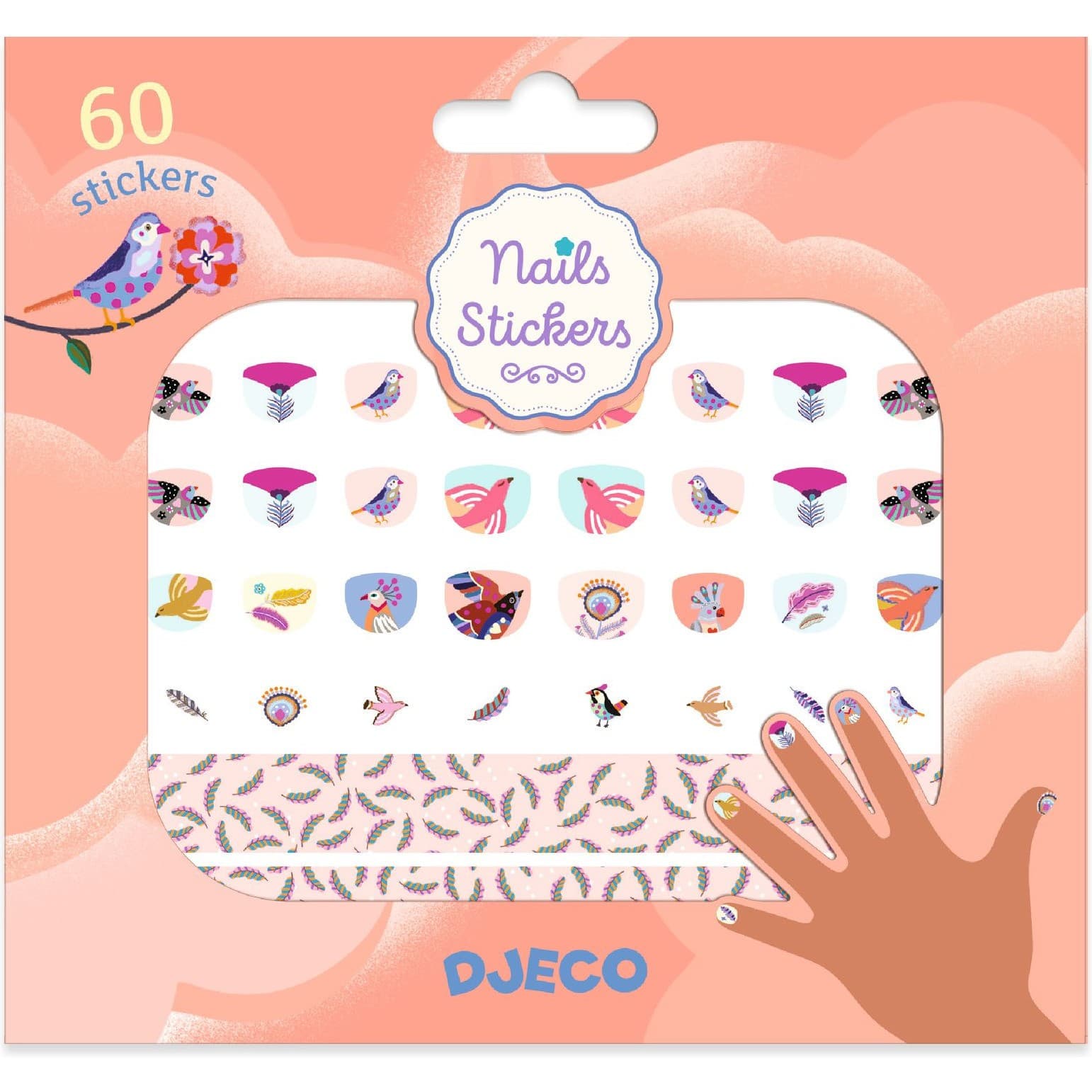 Djeco Stickers pour ongles Plumes Nails Stickers