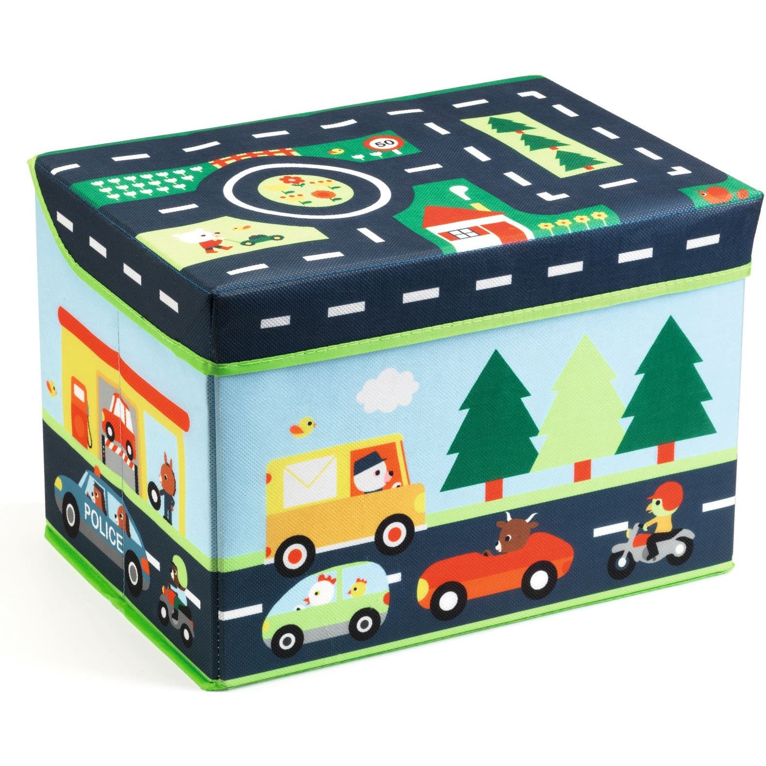 Djeco Coffre à jouets rangement Circuit