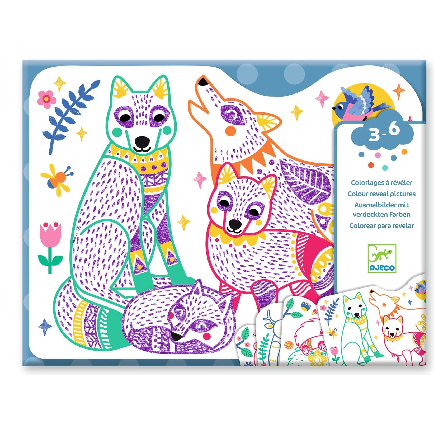 Djeco Coloriages bébé à révéler Familles de la forêt