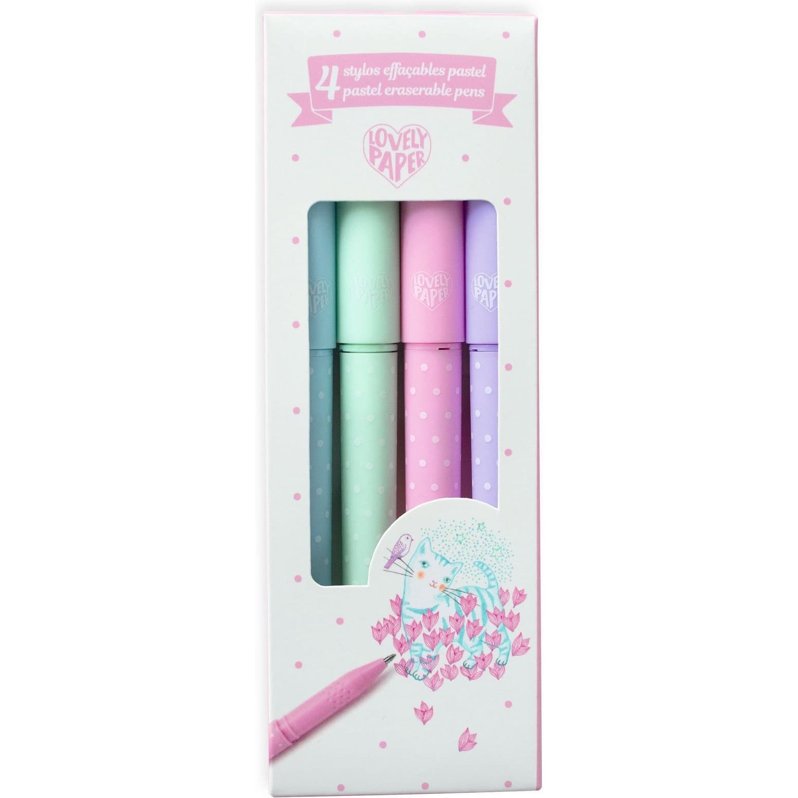 Djeco 4 Stylos effaçables pastel Ecrire et dessiner