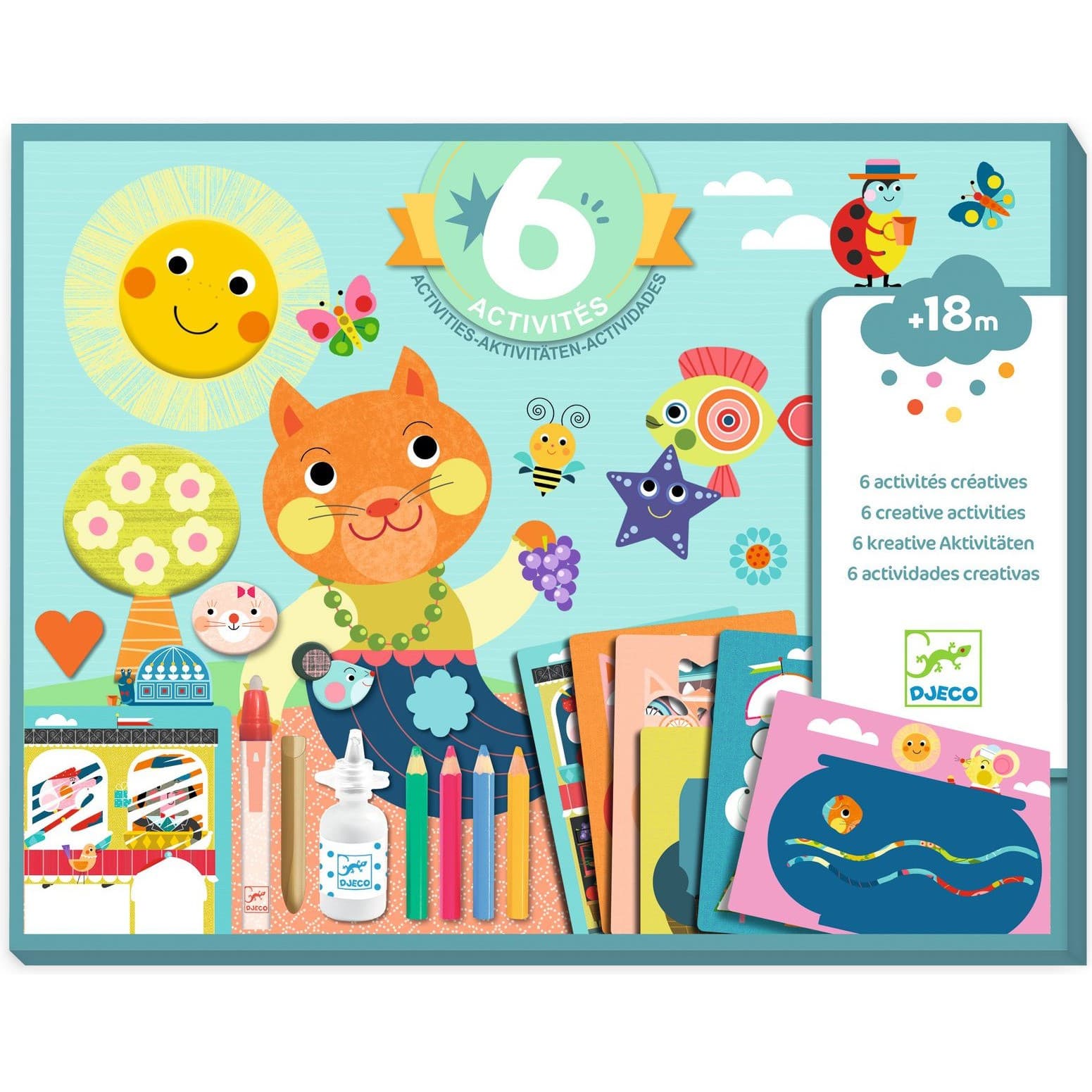 Djeco Coffret multi activités Le chat et ses amis