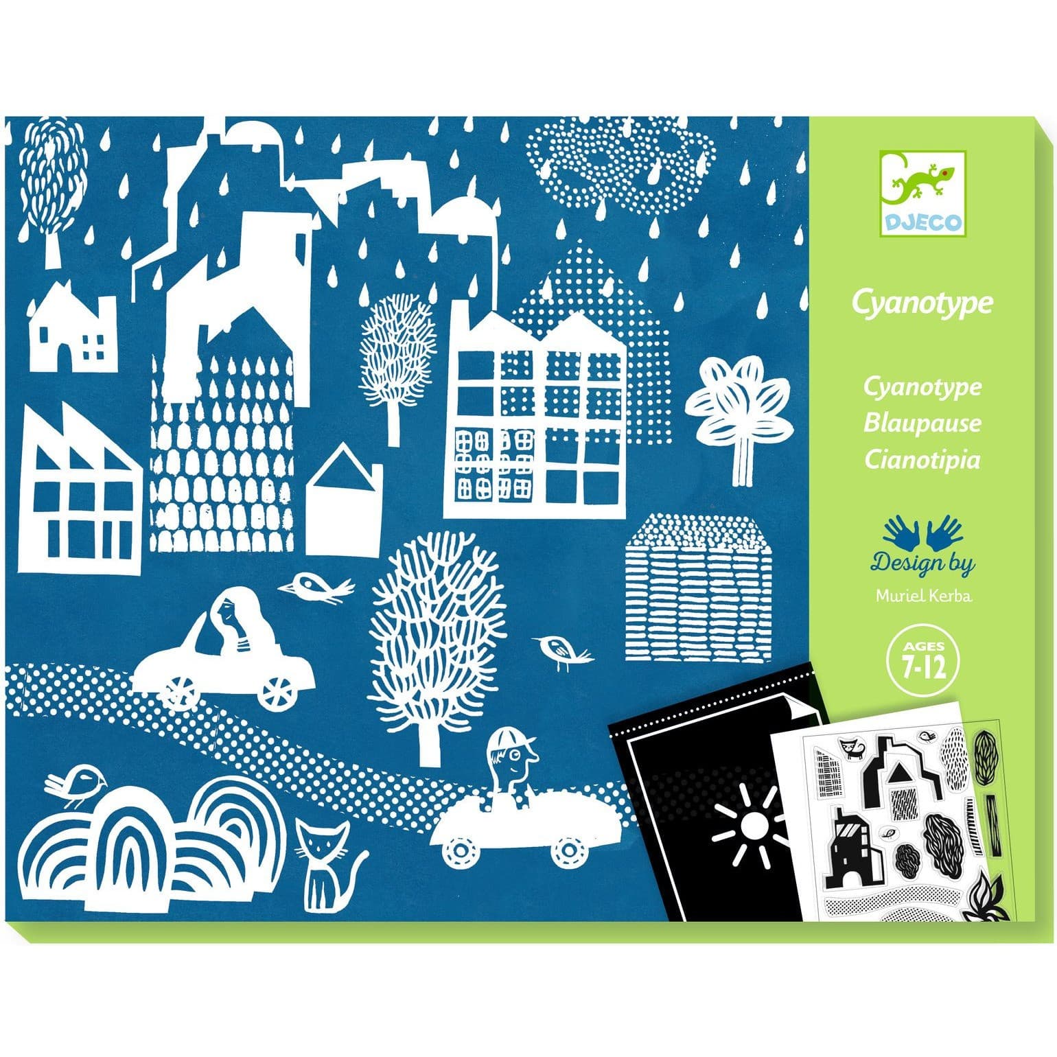 Djeco Coffret Cyanotype Une ville la nuit Papier photosensible