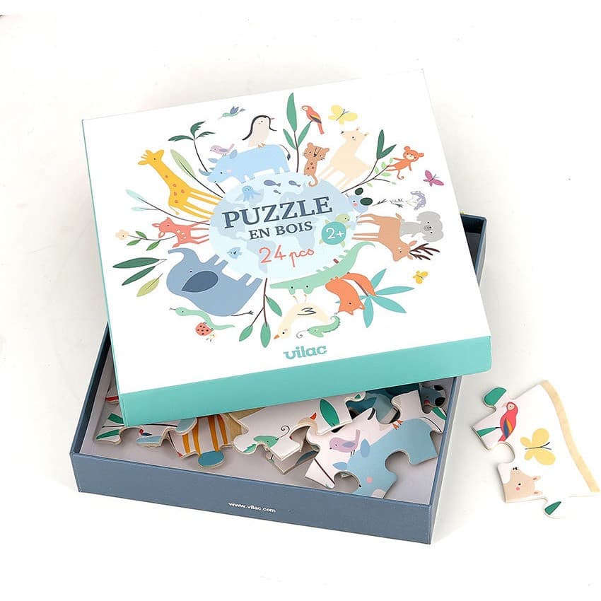 Vilac Puzzle rond Le monde 24 pcs Sarah Betz