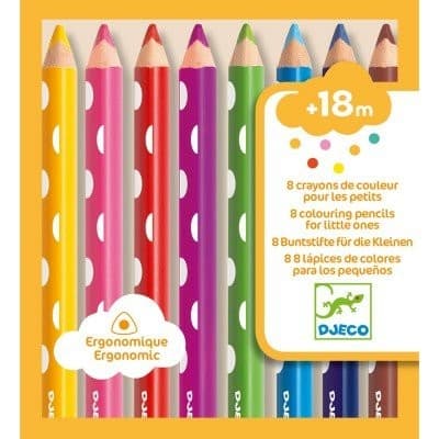 Djeco 8 Crayons de couleurs pour les petits