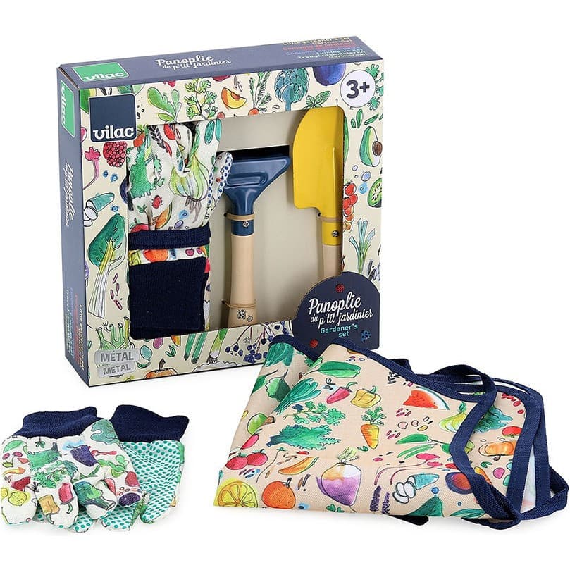 Vilac Le petit jardinier Rateau, Gants Outils de jardinage