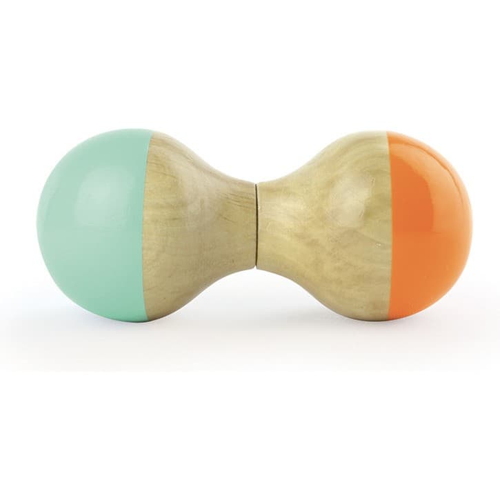 Vilac Hochet du Jura en bois, Mint et orange