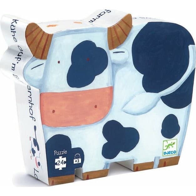 Djeco Puzzle 24 pièces Les Vaches à la Ferme