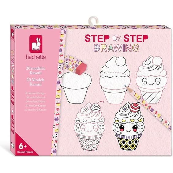 Janod Coffret Créatif Dessin 20 Modèles Kawaii