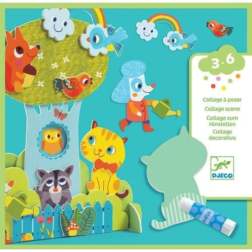 Djeco Coffret créatif Collage pour les petits Les copains au jardin