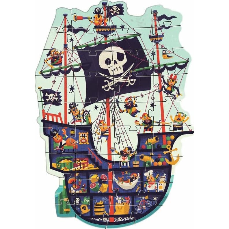Djeco Puzzle géant 36 pièces Le bateau de pirates