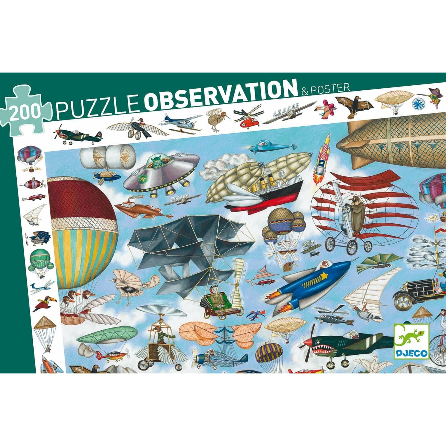 Djeco Puzzle 200 pièces Avions Aéro Club