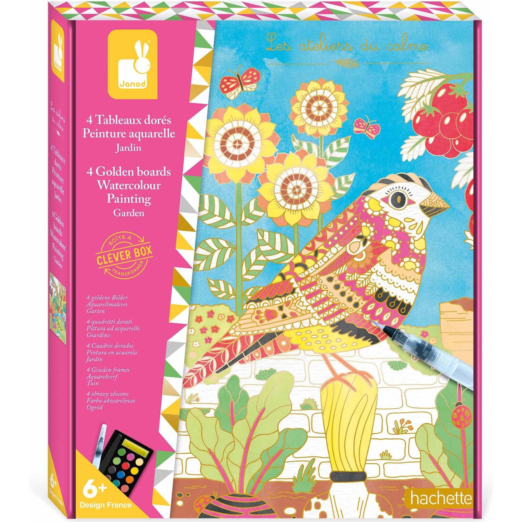 Janod Tableaux Dorés Peinture Aquarelle Jardin