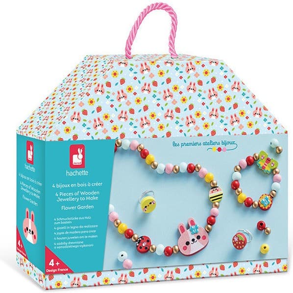 Janod 4 Bijoux En Bois A Créer Flower Garden