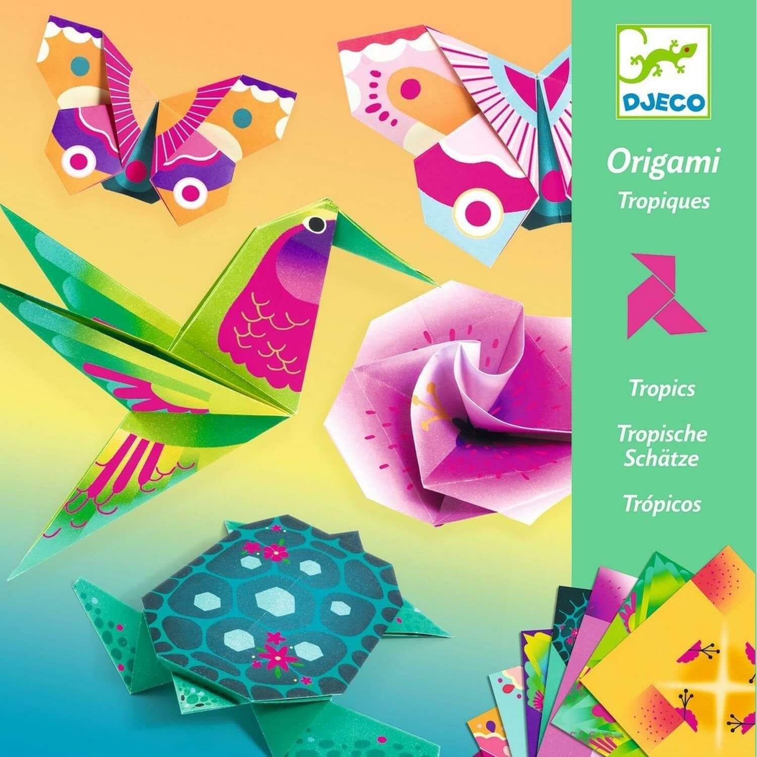 Djeco Pochette d'activité créative Origami Tropiques