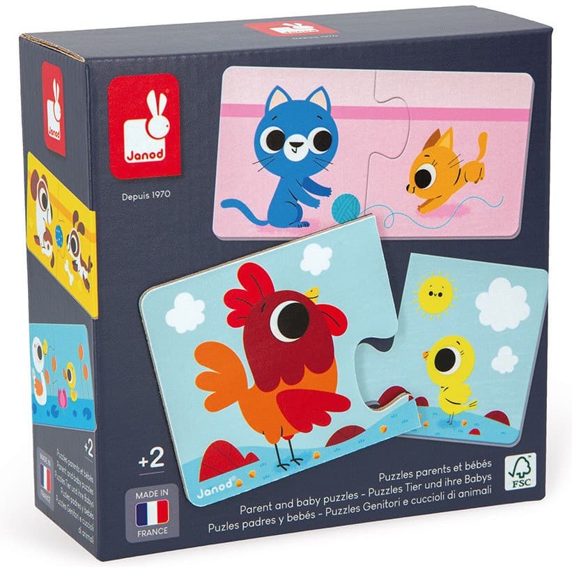 Janod Puzzle parents et bébé animaux