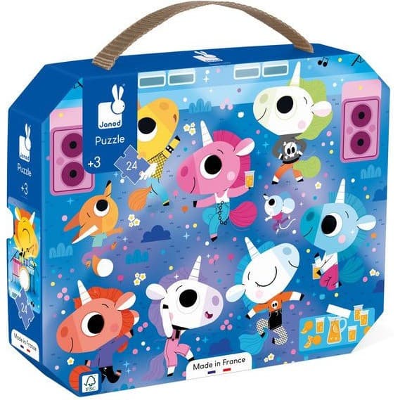 Janod Puzzle le concert rock des licornes 24 pcs
