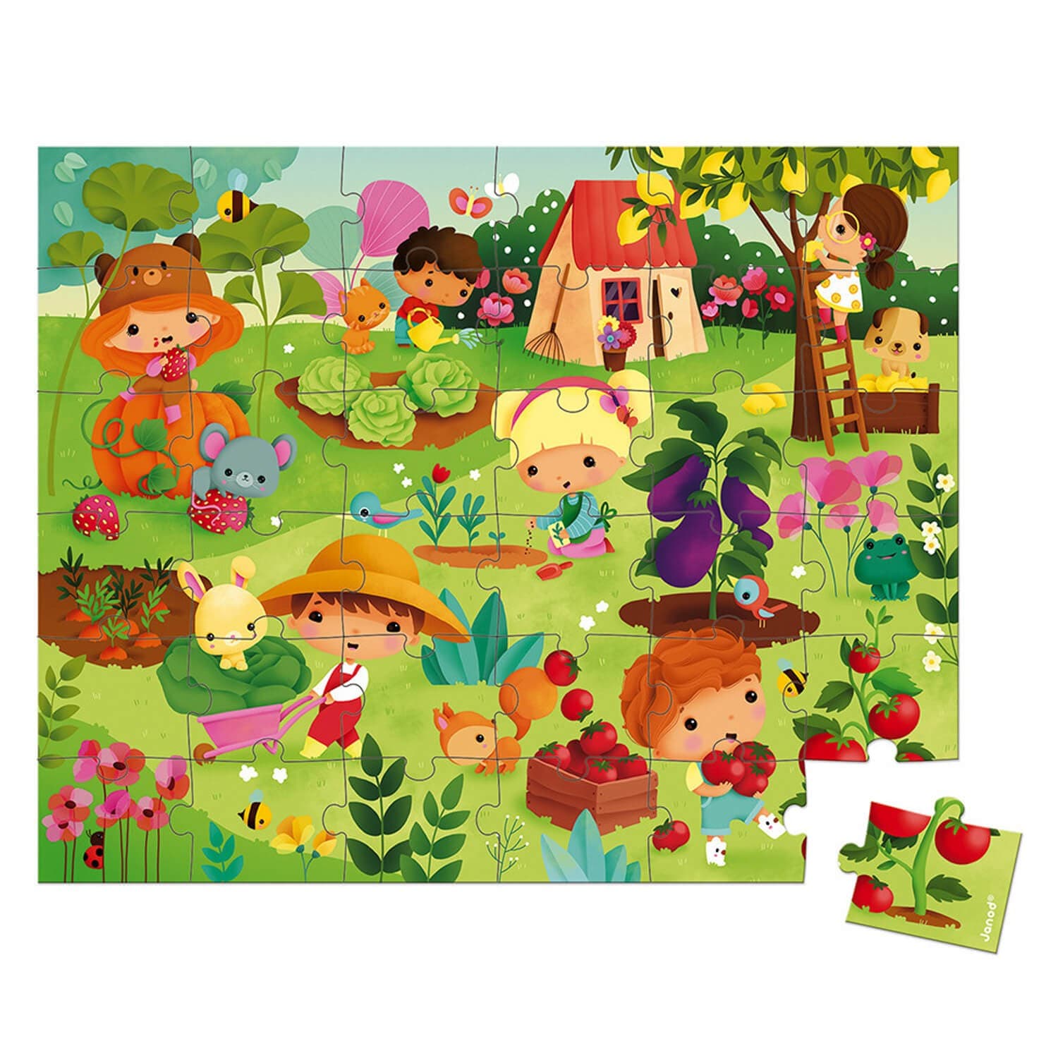 Janod Puzzle 36 pièces : Mon jardin potager