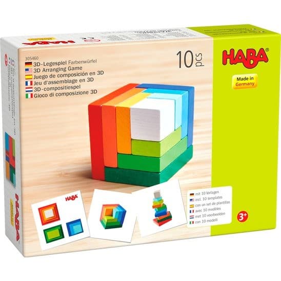 Haba Jeu d'assemblage en bois 3D cube Tangram