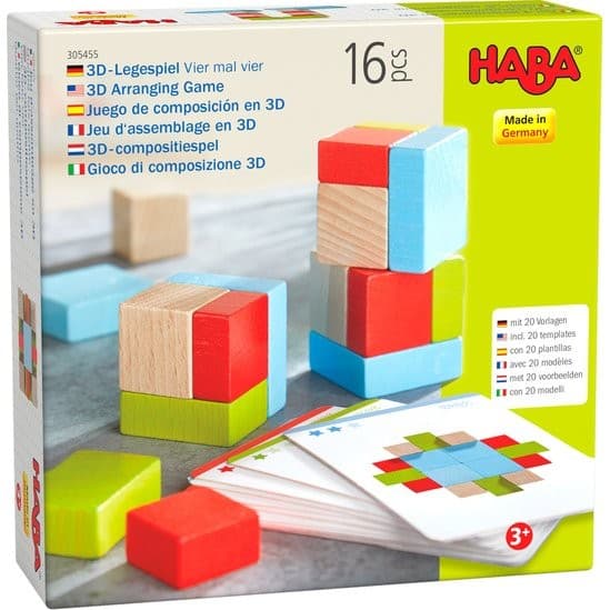 Haba Jeu d'assemblage en bois 3D 4 par 4