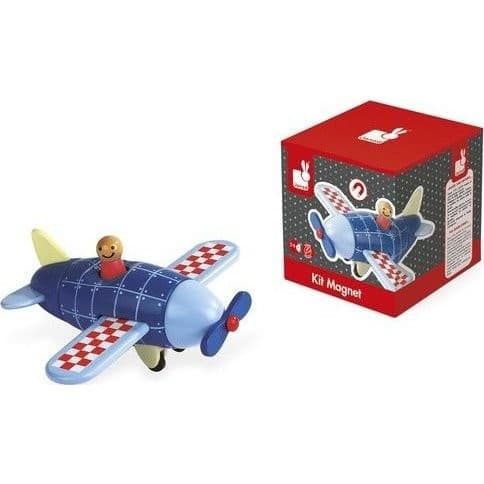 Janod Avion en bois magnétique à assembler