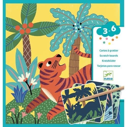 Djeco Cartes à gratter pour les petits Grosses bêtes