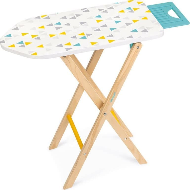Janod Table à repasser en bois, Fer à repasser, cintres