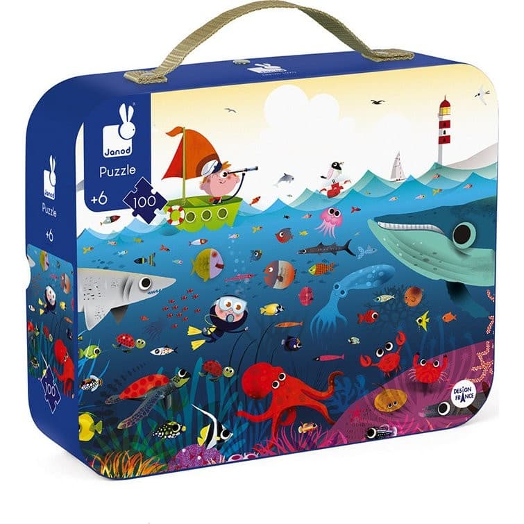 Janod Puzzle Valisette Le Monde Sous Marin 100 pieces