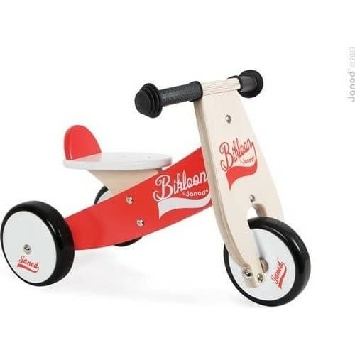 Janod Porteur en bois Little Bikloon Rouge et Blanc