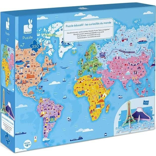 Janod Puzzle Educatif Les Curiosites Du Monde 350 Pcs