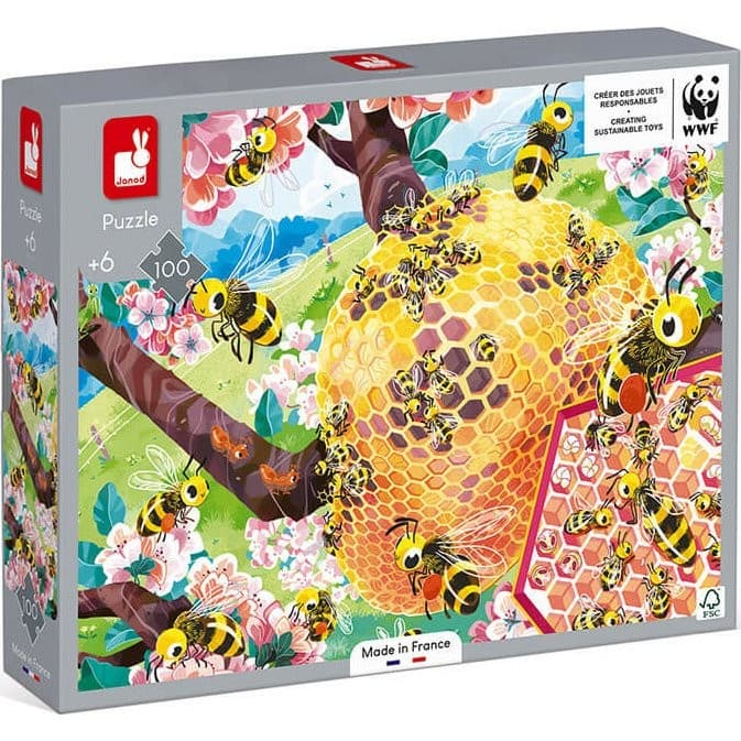Janod Puzzle La vie des abeilles WWF 100 pièces